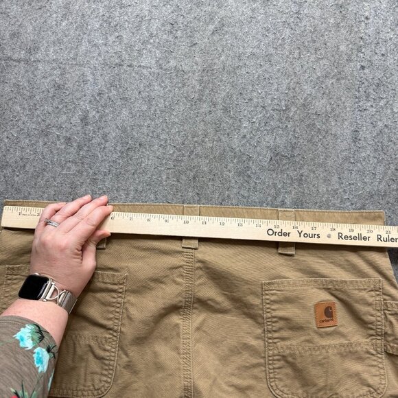 Carhartt Carpenter Pants Men 42 x 32 Beige Canvas Original Dungaree Fit B151 - Picture 9 of 16